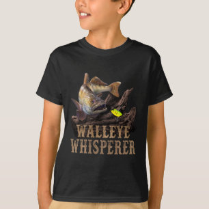 Camiseta Grande Walleye Com Isca de Pesca Desenhando Walley