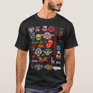 Camiseta Grandes Bandas de Rock N Roll Clássico Música dos