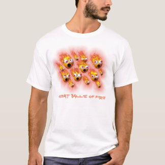 Camiseta grandes bolas de fogo para o roupa leve
