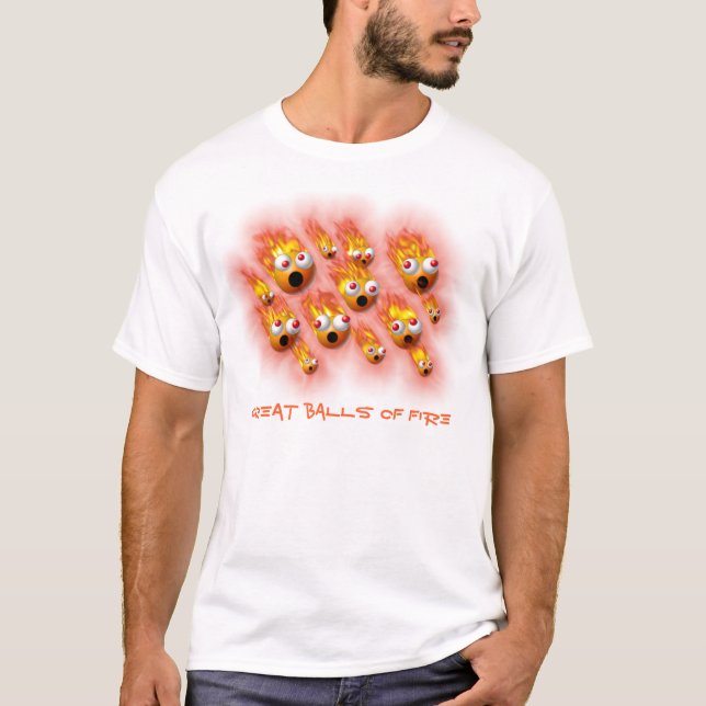 Camiseta grandes bolas de fogo para o roupa leve (Frente)