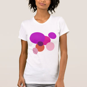 Camiseta Grandes bolinhas anos 70 em roxo