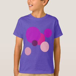 Camiseta Grandes bolinhas dos anos 70 em roxo