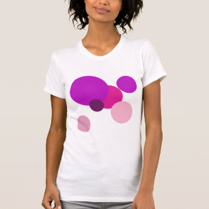 Camiseta Grandes bolinhas dos anos 70 em roxo