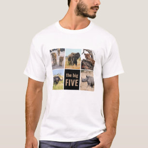Camiseta Grandes Cinco Animais Selvagens Foto Safari Africa