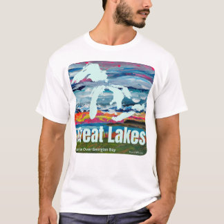 Camiseta Grandes Lagos Arte Vestível Nascer do sol sobre a 
