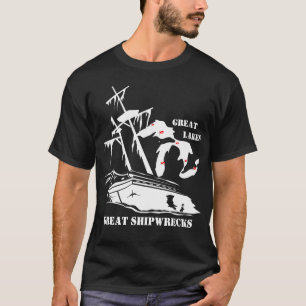 Camiseta Grandes lagos, grandes Shipwrecks.