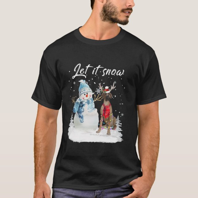 Camiseta Grandes Papais noeis de dinamarquês Cachorro de Na (Frente)