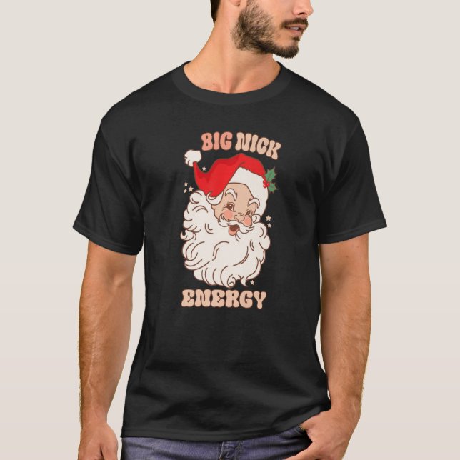 Camiseta Grandes Papais noeis de energia de nick, Natal 202 (Frente)