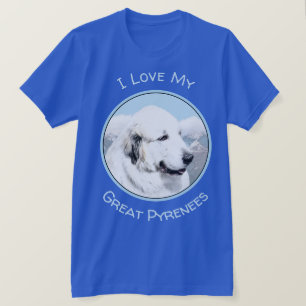 Camiseta Grandes Pyrenees que pintam - arte original do cã