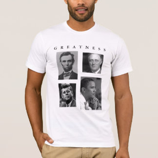 Camiseta GRANDEZA de FRONT/BACK com CITAÇÕES Obama de