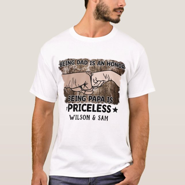 Camiseta Grandfather | Being Papa Is Priceless | Father (Frente)