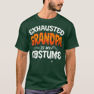 Camiseta Grandfather Halloween Ehausted Grandpa Is My Costu