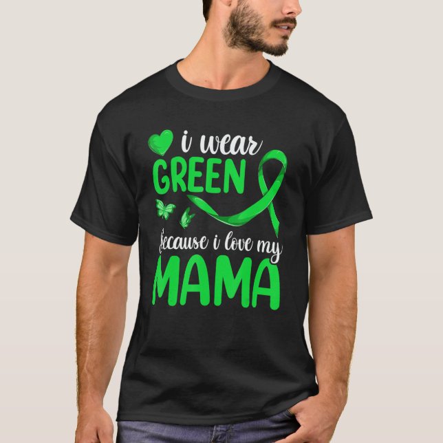 Camiseta Grandkids Lymphoma Matching  I Wear Green For My M (Frente)