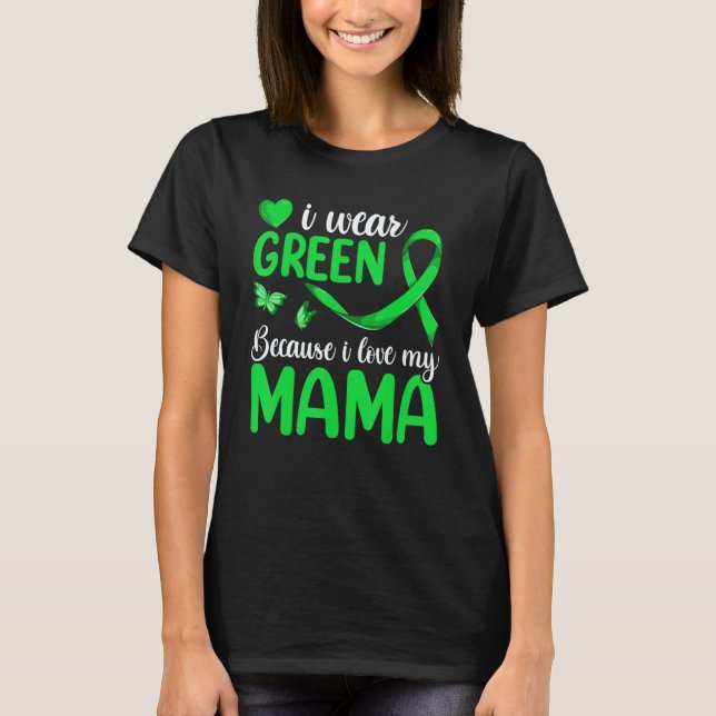 Camiseta Grandkids Lymphoma Matching  I Wear Green For My M (Frente)