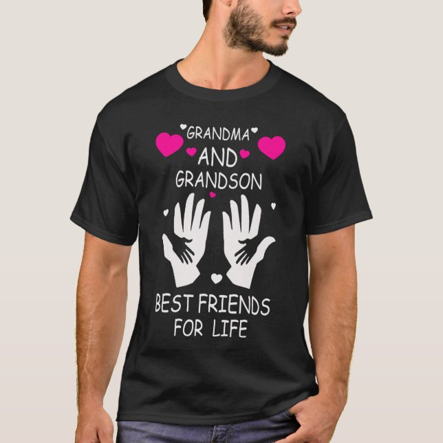 Camiseta Grandma and Grandson Best Friends for Life retro (Frente)
