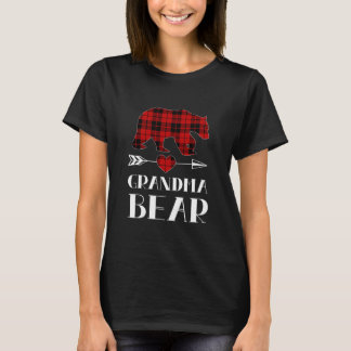 Camiseta Grandma Bear Red Plaid Heart Arrow Grandma