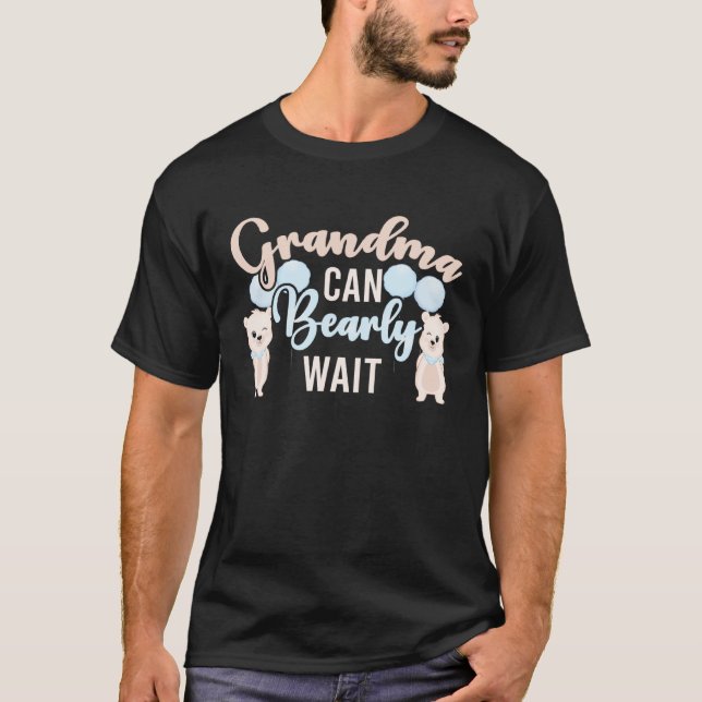 Camiseta Grandma Can Bearly Wait Gender Reveal Announcement (Frente)