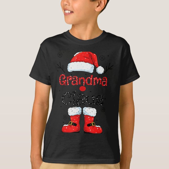 Camiseta Grandma Claus Christmas Costume Pajama Family Matc (Frente)