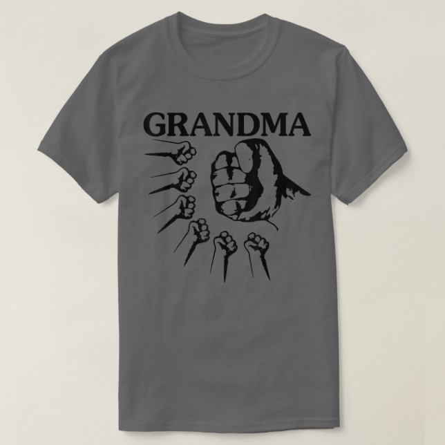 Camiseta GRANDMA Com Netos De Mão Para Mão  (Frente do Design)