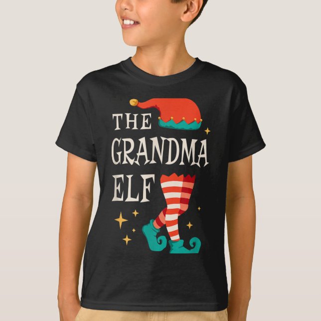 Camiseta Grandma Elf Family Matching Group Christmas Grandm (Frente)