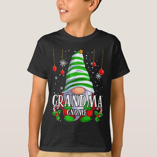 Camiseta Grandma Gnome Christmas Pajamas Matching Family Gr (Frente)