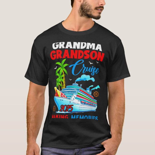 Camiseta Grandma Grandson Cruise 2025 Memories Christmas Fa (Frente)