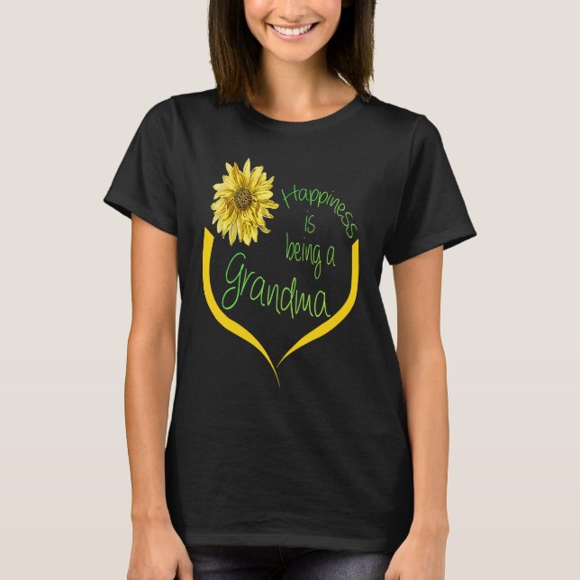 Camiseta Grandma   Happiness Is Being A Grandma  Sunflower (Frente)