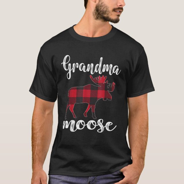 Camiseta Grandma Moose Matching Family Christmas Clothes Pl (Frente)