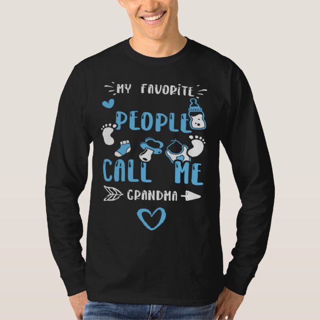 Camiseta Grandma My Favorite People Call Me Grandma  Baby B (Frente)