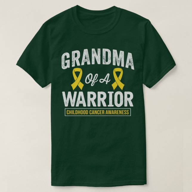 Camiseta Grandma of A Warrior Childhood Cancer Awareness Go (Frente do Design)