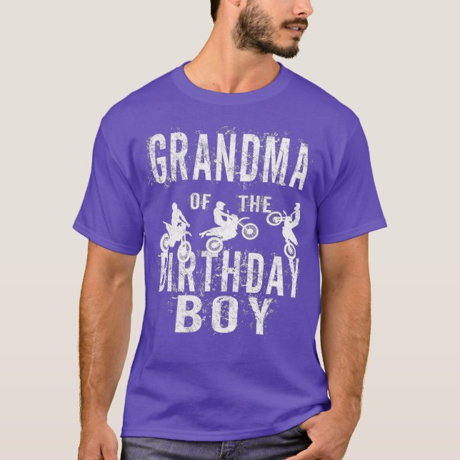 Camiseta Grandma Of The Birthday Boy Dirt Bike Bday Party (Frente)