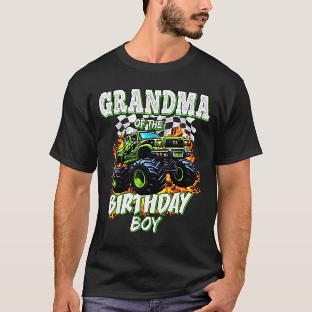 Camiseta Grandma Of The Birthday Boy Monster Truck Birthday (Frente)