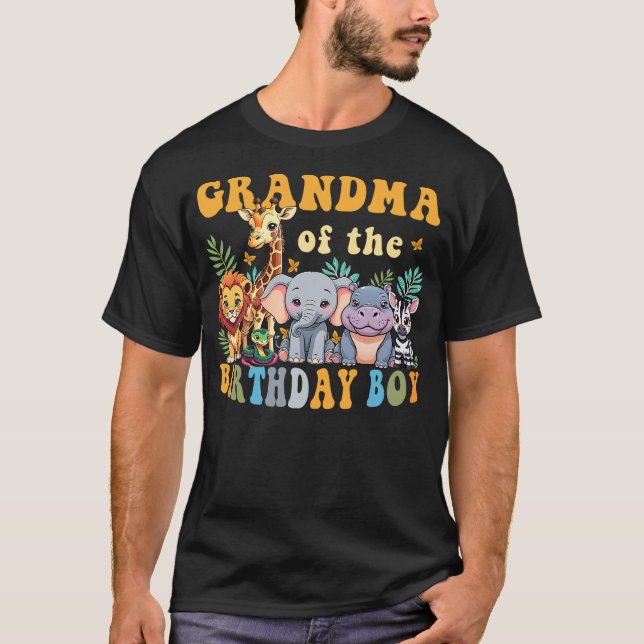 Camiseta Grandma of the Birthday Boy Safari Jungle Animal M (Frente)