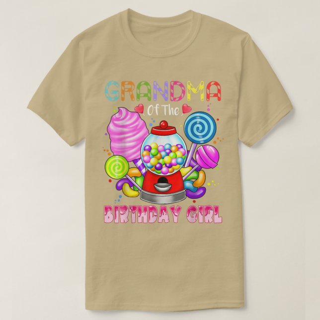 Camiseta Grandma Of The Birthday Girl Candyland Candy Birth (Frente do Design)