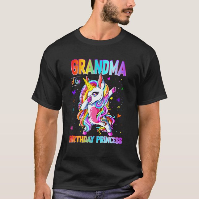 Camiseta Grandma Of The Birthday Princess Girl Dabbing Unic (Frente)