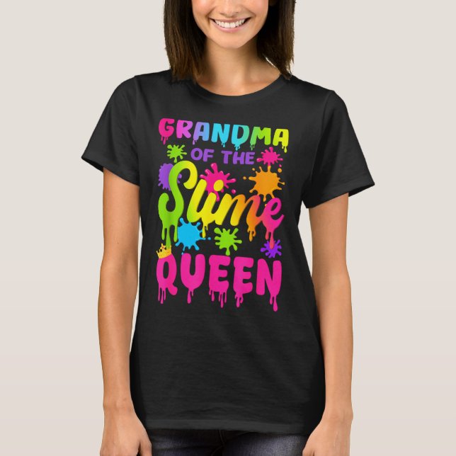 Camiseta Grandma Of The Slime Queen Birthday Girl Family Pa (Frente)