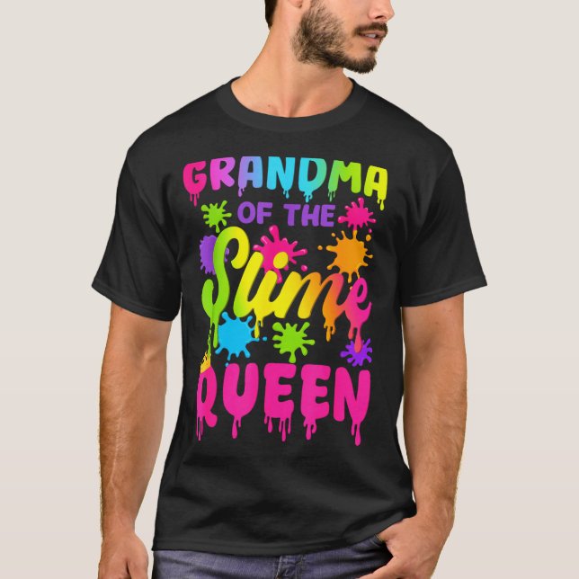 Camiseta Grandma Of The Slime Queen Birthday Girl Family Pa (Frente)