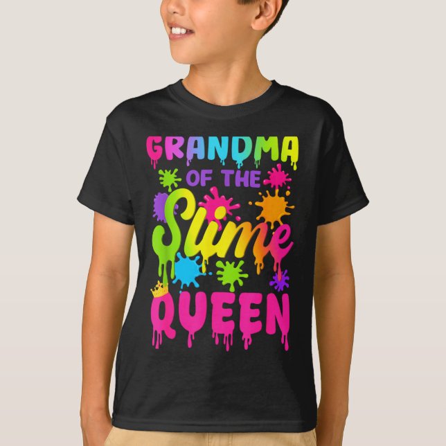 Camiseta Grandma Of The Slime Queen Birthday Girl Family Pa (Frente)