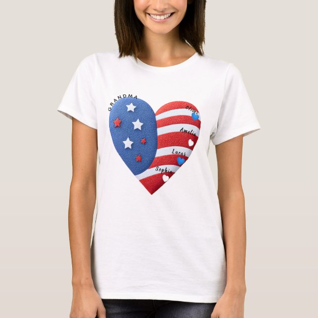 Camiseta ​"Grandma’s Pride" Flag-Heart Tee (Frente)