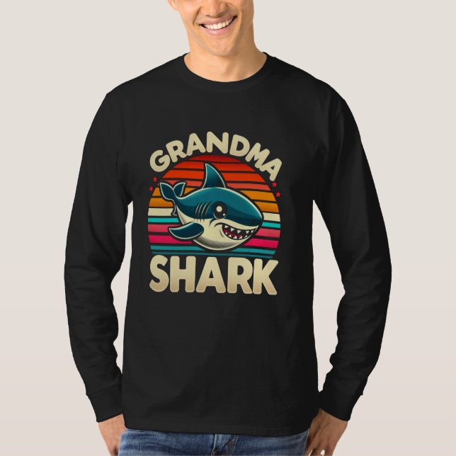 Camiseta Grandma Shark Funny Shark Matching Family for Wome (Frente)