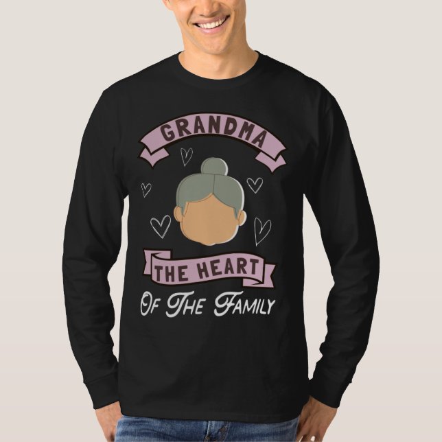 Camiseta Grandma The Heart Of The Family Grandmothers Grann (Frente)