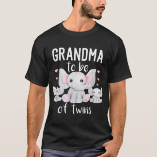 Camiseta Grandma To Be Of Twins Elephant Baby Shower Twin