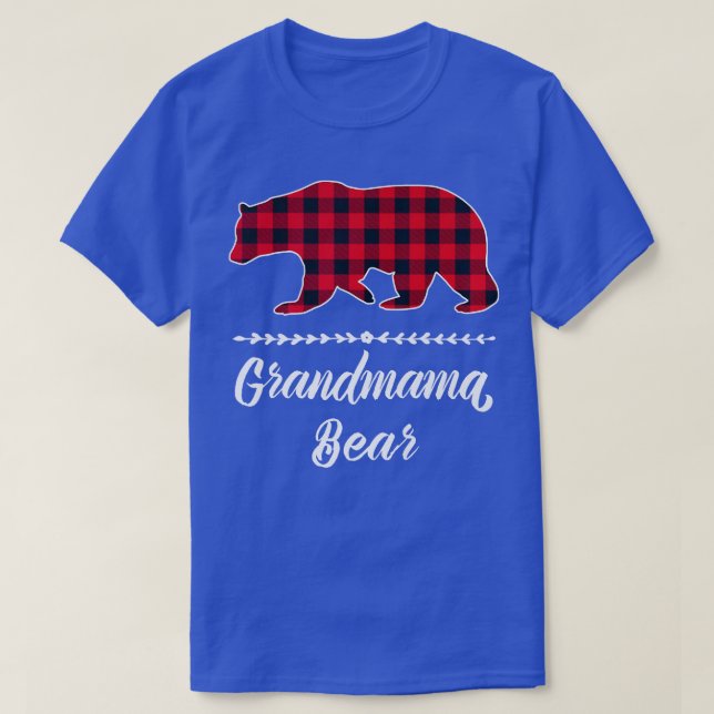 Camiseta Grandmama Bear Red Buffalo Check Plaid Fun Grandma (Frente do Design)