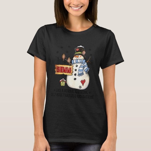 Camiseta Grandmama Snowman Awesome Xmas Happy New Merry Chr (Frente)
