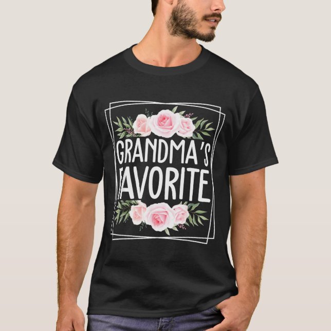 Camiseta Grandma's Favorite Grandparent Granhild Humor Flor (Frente)