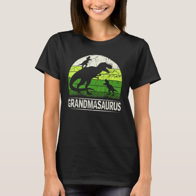 Camiseta Grandmasauro T Rex 2 Dia de as mães Dinossauro par (Frente)