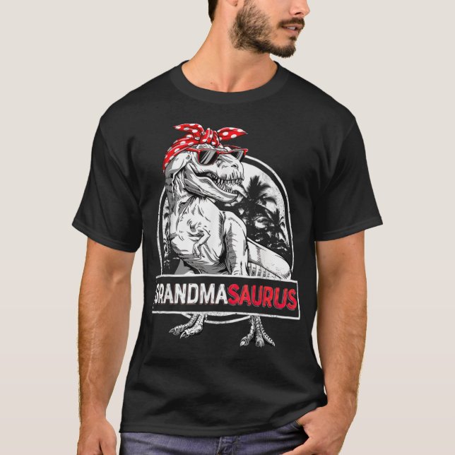 Camiseta Grandmasauro T rex Dinossauro Avó Saurus cowboy (Frente)