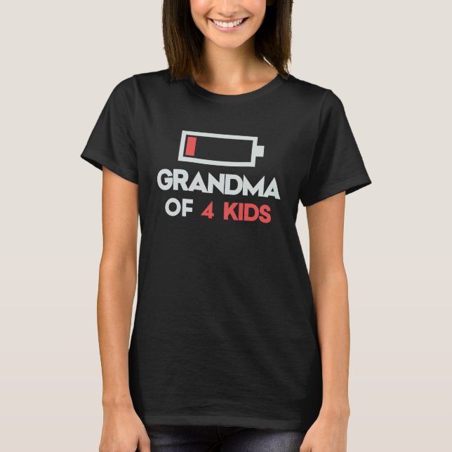 Camiseta Grandmom  Women  for Gramms Grandma of 4 Kids (Frente)