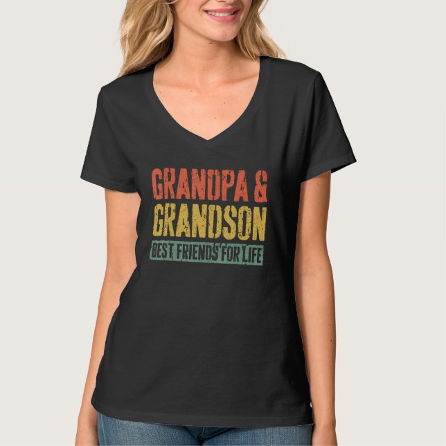 Camiseta Grandpa And Grandson Best Friends For Life (Frente)