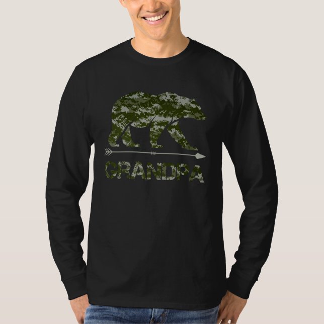 Camiseta Grandpa Bear Camouflauge Father s Day (Frente)